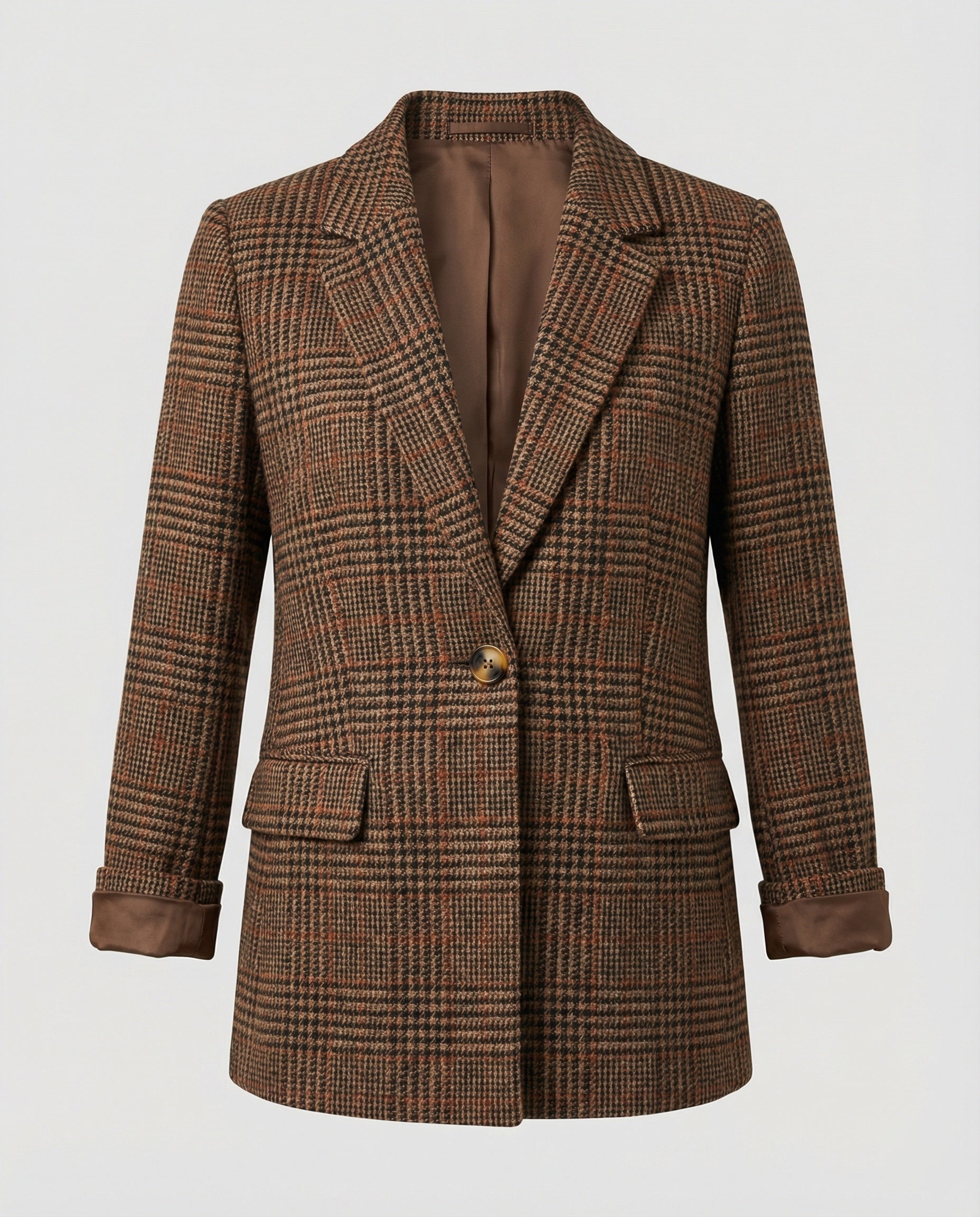 Stylowa Marynarka w Kratę | Klasyczny Design z Klapami 2