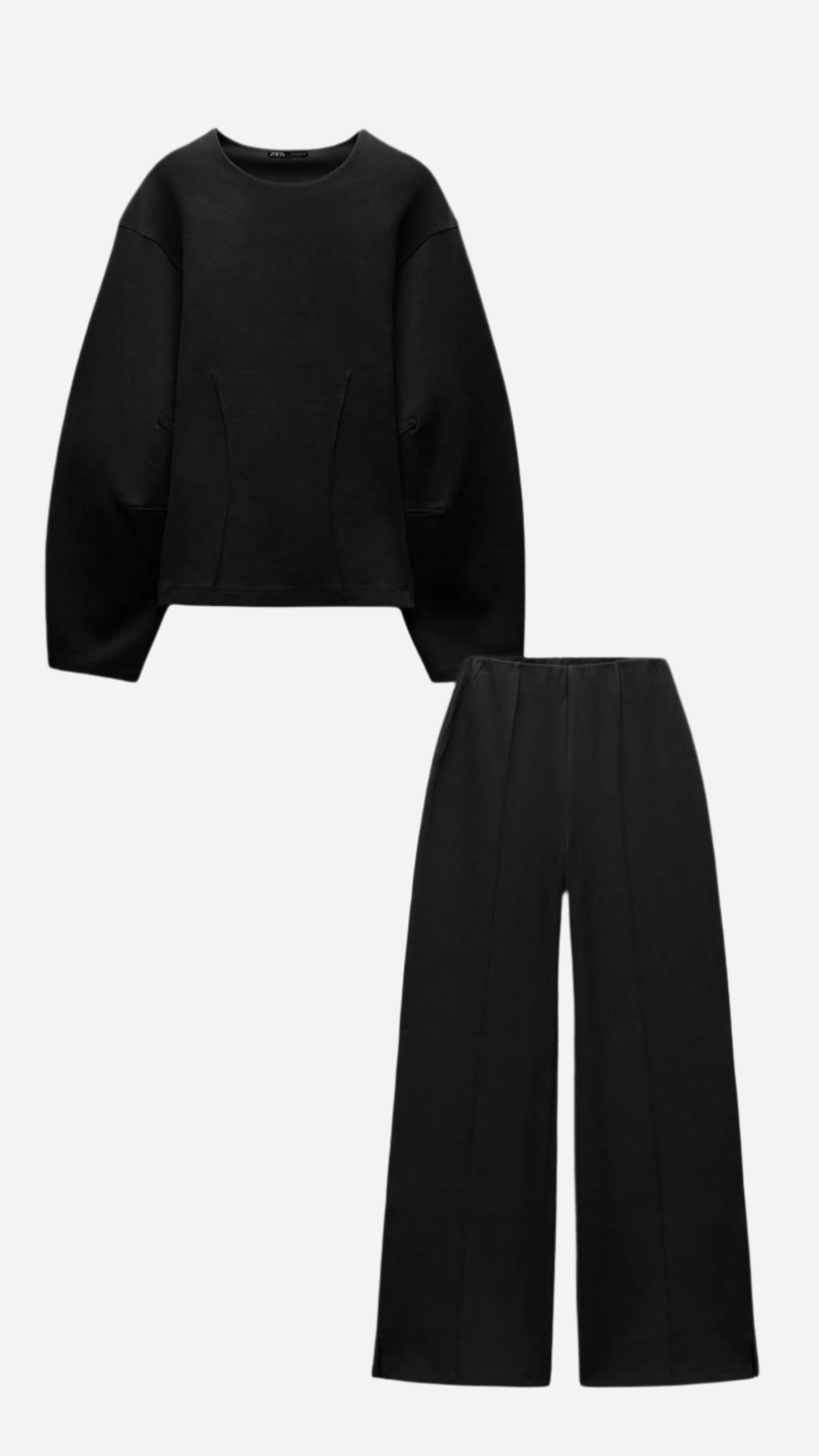 Stylowy Zestaw z Komfortowym Wysokim Stanem-Sets-Czarny-S-Moda Perla