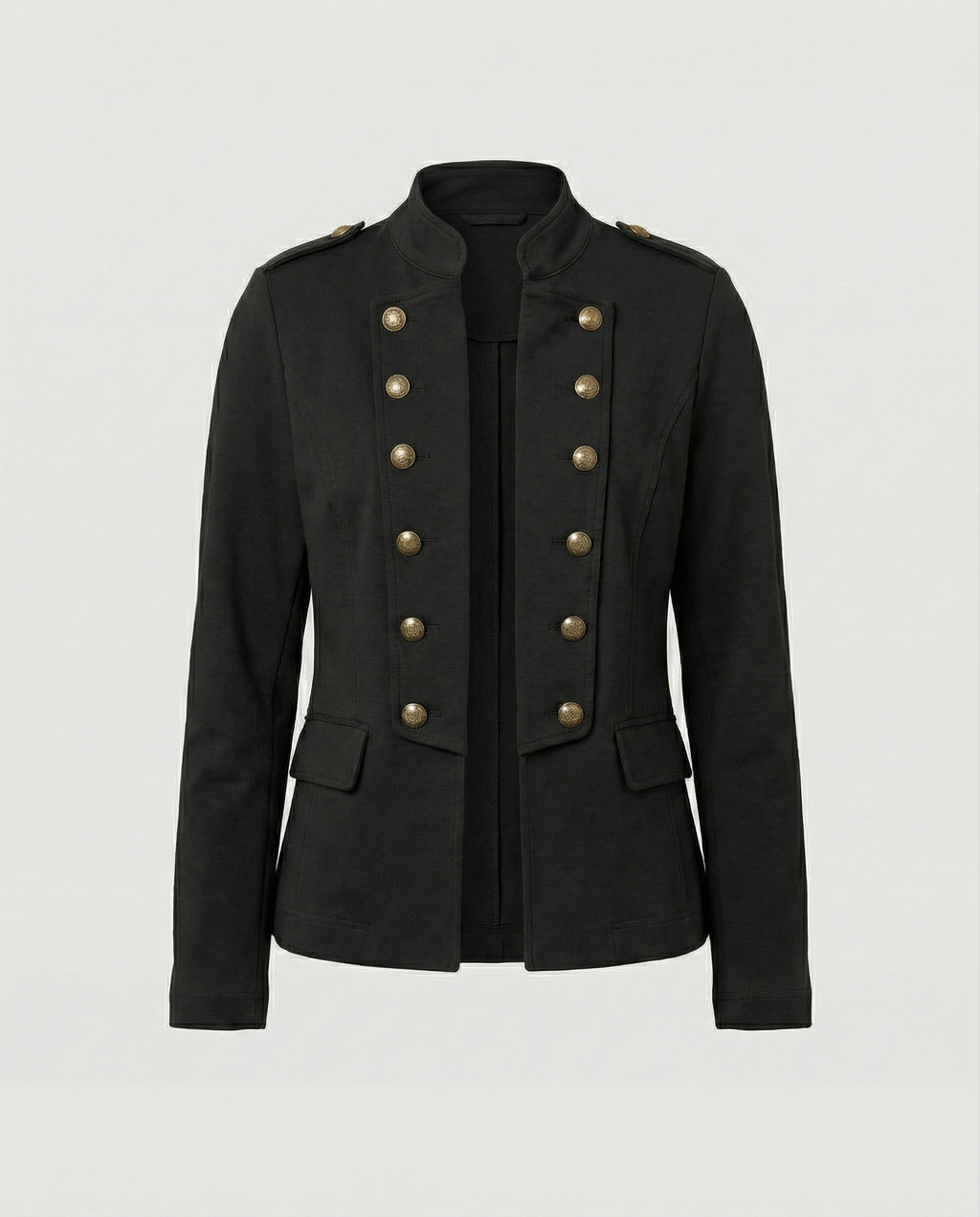 Szara Marynarka Damska | Elegancki Krój ze Stójką, Idealna na Co Dzień 11