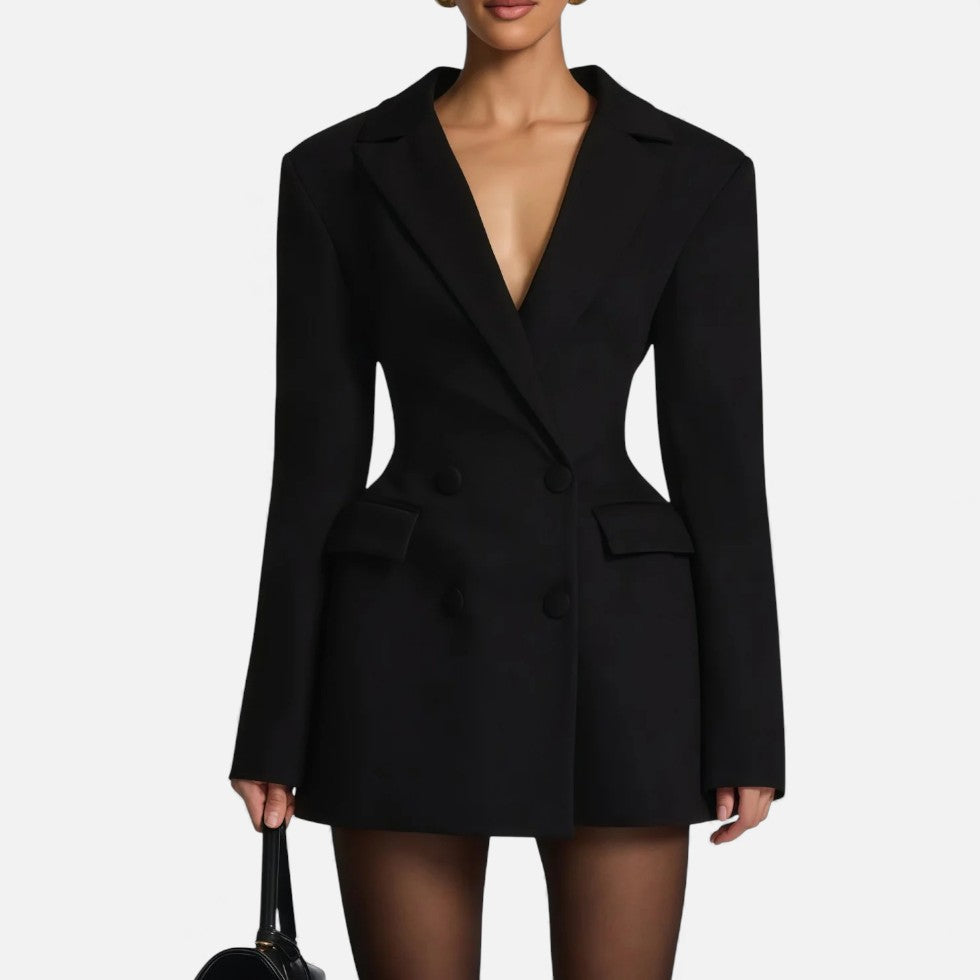 Elegancka mini sukienka damska typu blezer