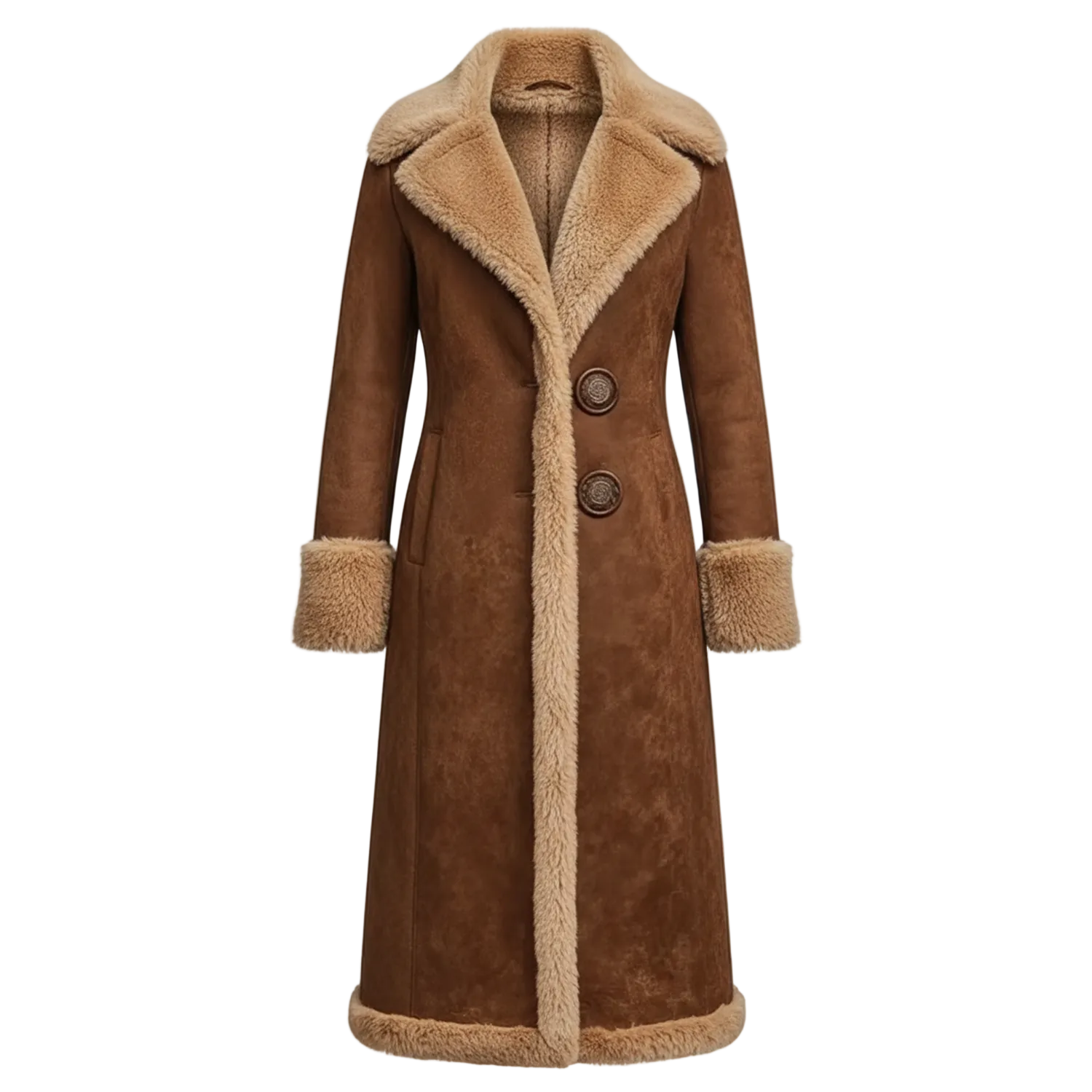 Damski Kożuch Premium Maxi – Płaszcz z Podszewką Termiczną