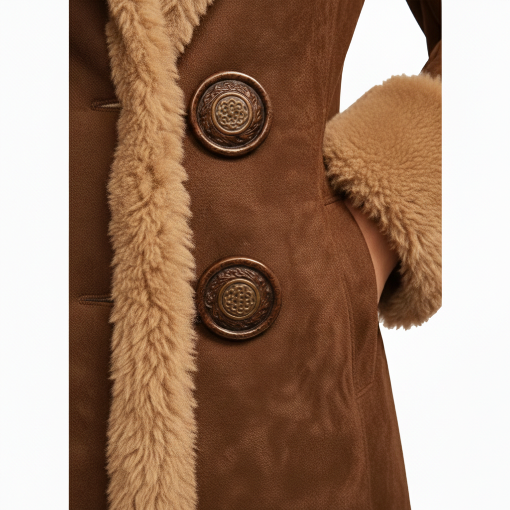 Płaszcz zimowy damski – Kożuch z Futerkiem Maxi