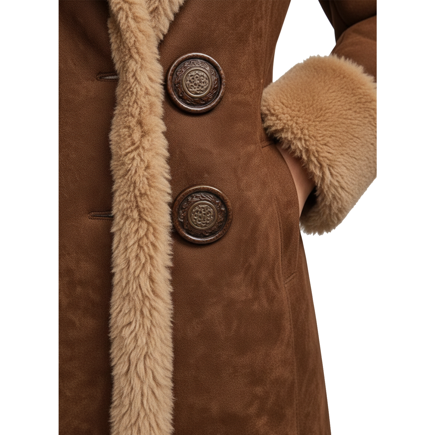 Damski Kożuch Premium Maxi – Płaszcz z Podszewką Termiczną