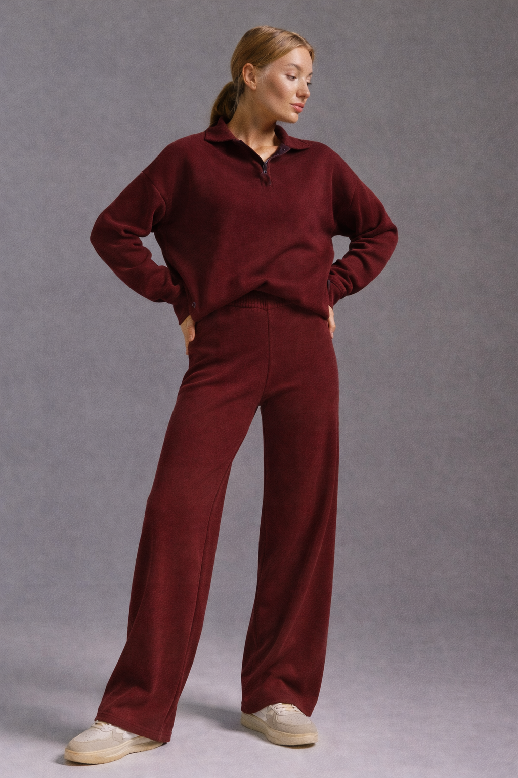 Hanna Damski Zestaw Wypoczynkowy | Swobodny Krój z Kołnierzykiem