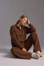 Hanna Damski Zestaw Wypoczynkowy | Swobodny Krój z Kołnierzykiem