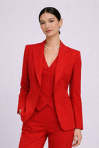 Garnitur Damski Elegancki 3-częściowy | Marynarka, Kamizelka i Spodnie | Na Komunię