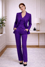 Garnitur Damski Elegancki 3-częściowy | Marynarka, Kamizelka i Spodnie | Na Komunię