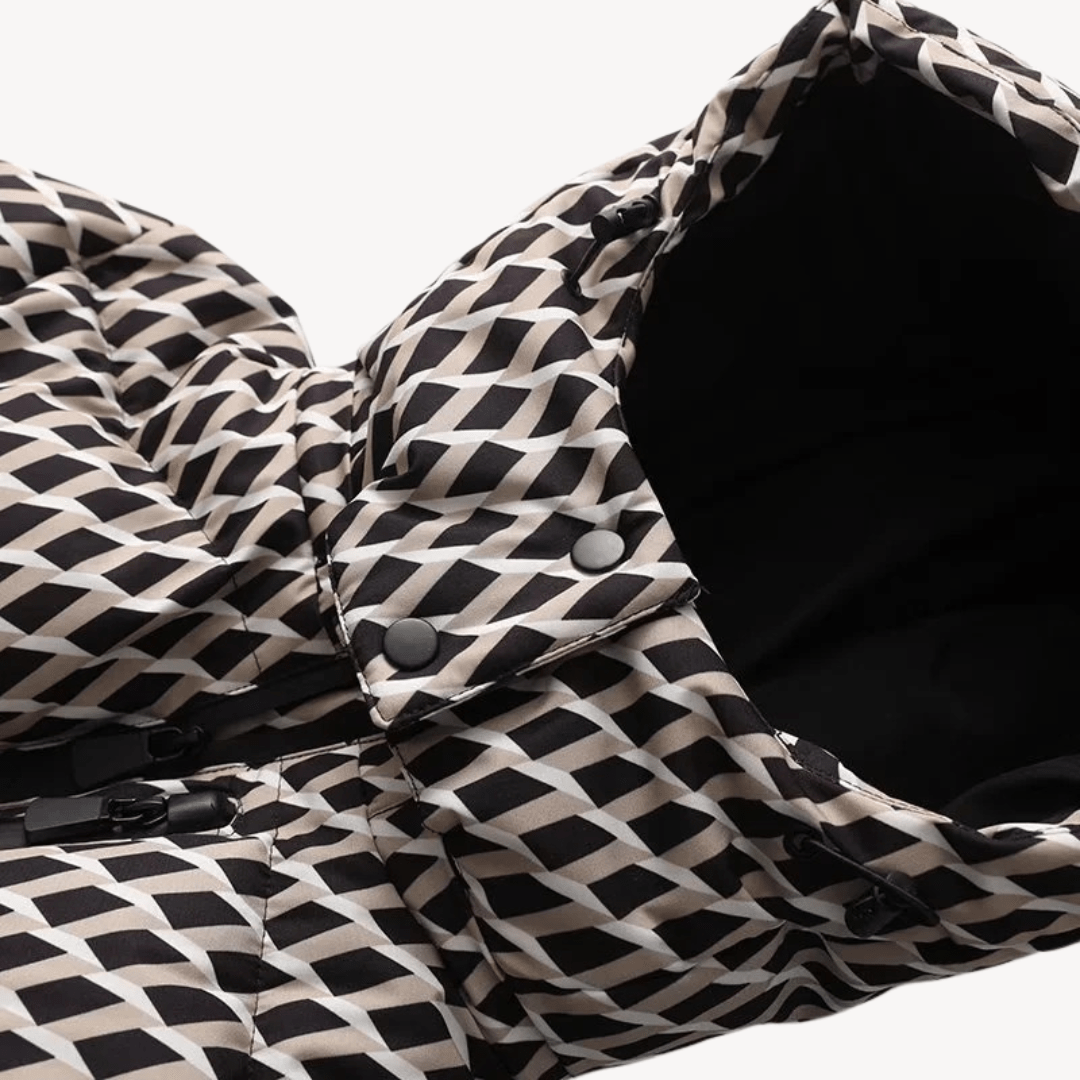 Kurtka puchowa damska z paskiem i kapturem