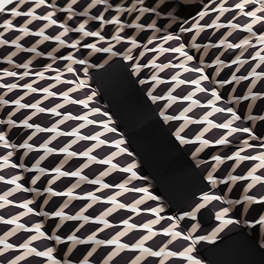 Kurtka puchowa damska z paskiem i kapturem