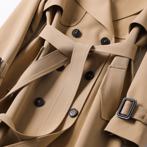 Zimowy Trench Coat Damski z Pasek