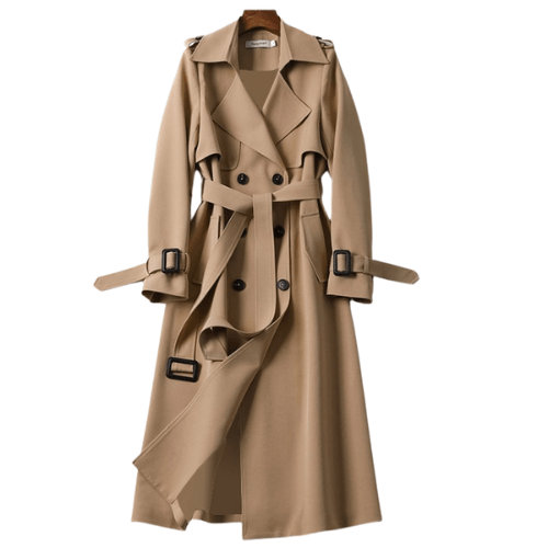 Zimowy Trench Coat Damski z Pasek