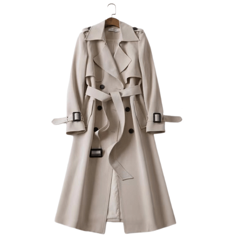 Zimowy Trench Coat Damski z Pasek